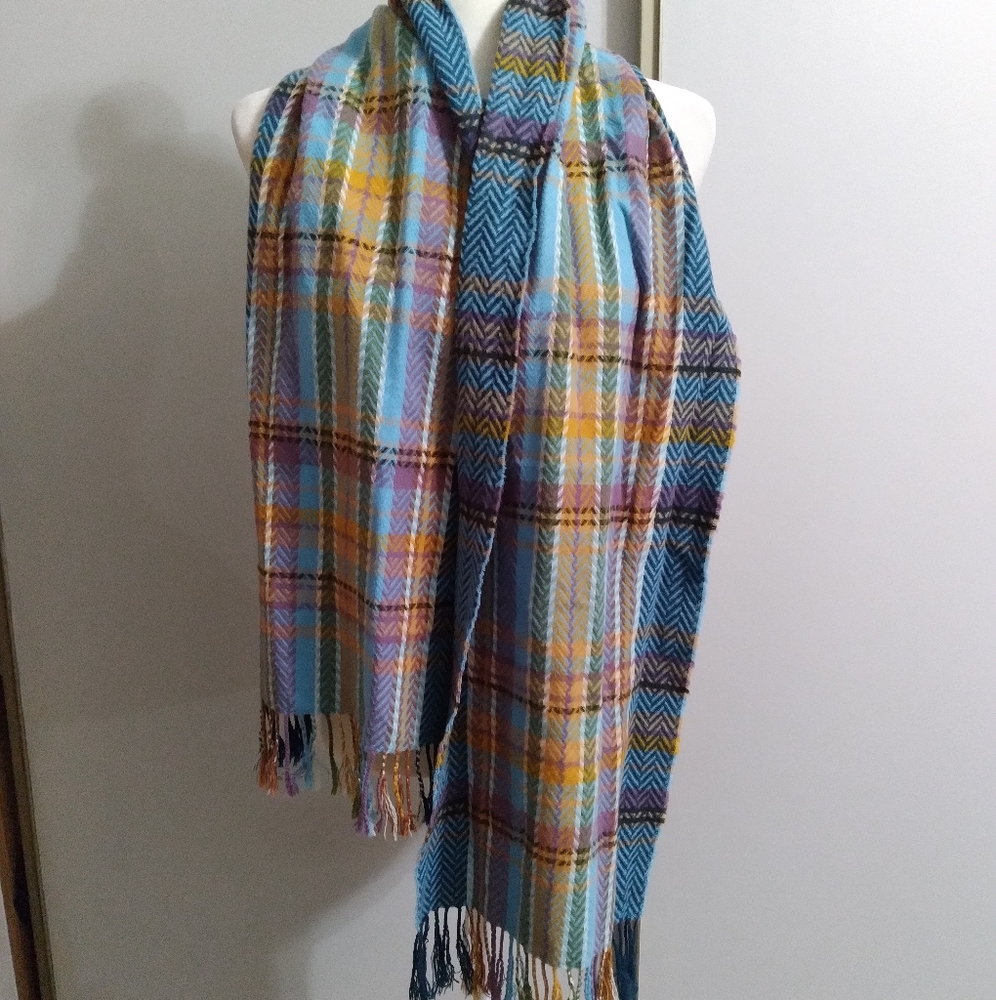 Scarf Plaid Cashmere Scotland Fringe Warm Casual